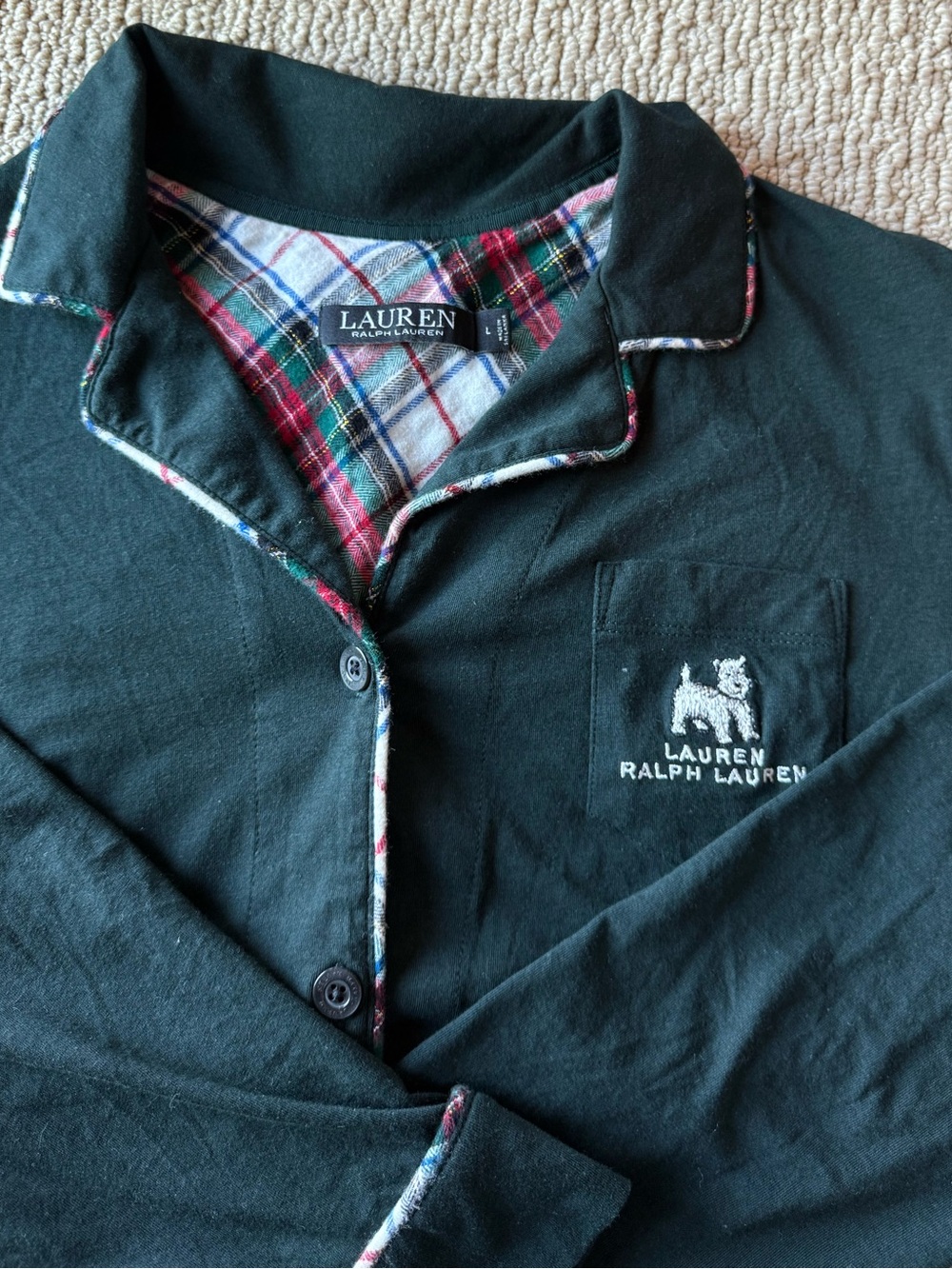 Lauren Ralph Lauren Men's Dark Green Long Sleeve Polo Shirt